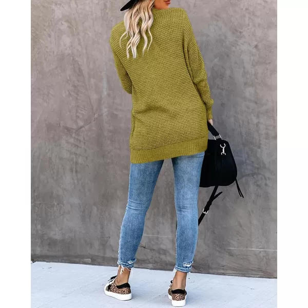 Saodimallsu Womens Loose Open Front Cardigan Long Sleeve Casual Lightweight Soft Knit Sweaters Coat with PocketsMustard