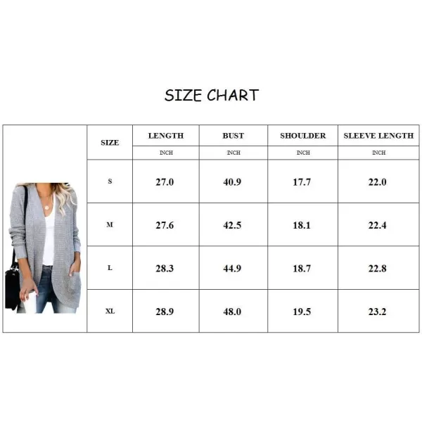 Saodimallsu Womens Loose Open Front Cardigan Long Sleeve Casual Lightweight Soft Knit Sweaters Coat with PocketsWhitecream