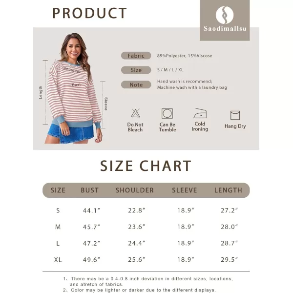 Saodimallsu Womens Striped Oversized Sweater Crewneck Long Sleeve Color Block Fall Sweaters Casual Soft Pullover SweatshirtBeige