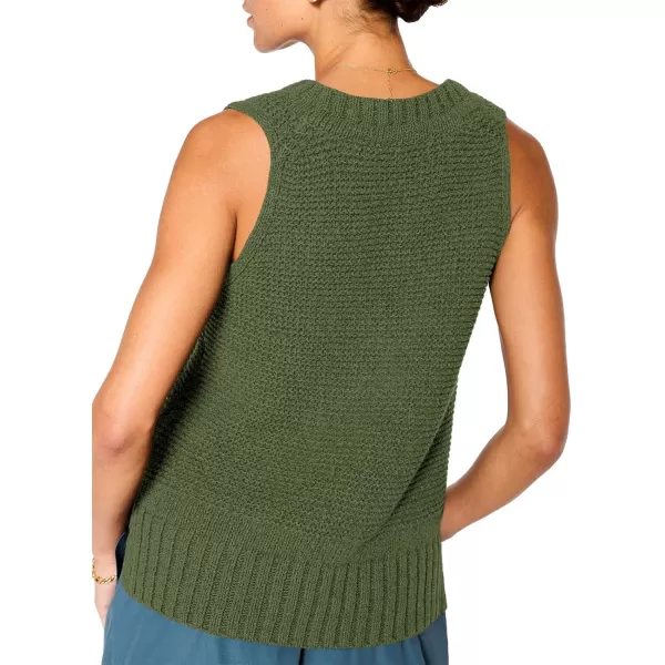 Saodimallsu Womens Sleeveless Sweater Vest Lightweight V Neck Summer Sweater Tank Tops Casual Knit Tunic Cami ShirtsArmy Green