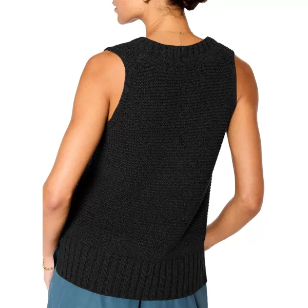 Saodimallsu Womens Sleeveless Sweater Vest Lightweight V Neck Summer Sweater Tank Tops Casual Knit Tunic Cami ShirtsBlack