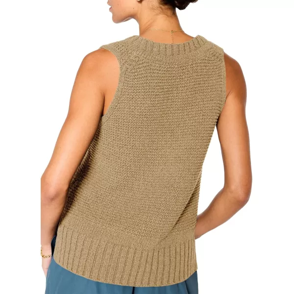 Saodimallsu Womens Sleeveless Sweater Vest Lightweight V Neck Summer Sweater Tank Tops Casual Knit Tunic Cami ShirtsCamel