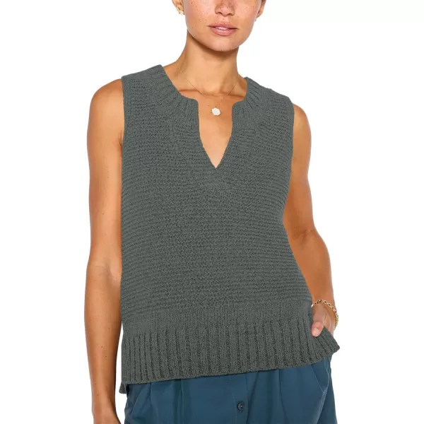 Saodimallsu Womens Sleeveless Sweater Vest Lightweight V Neck Summer Sweater Tank Tops Casual Knit Tunic Cami ShirtsGrey