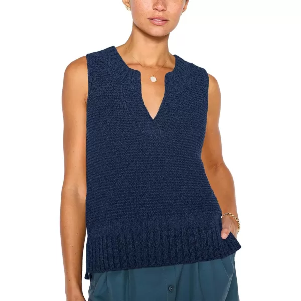 Saodimallsu Womens Sleeveless Sweater Vest Lightweight V Neck Summer Sweater Tank Tops Casual Knit Tunic Cami ShirtsNavy