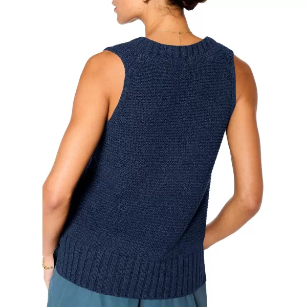 Saodimallsu Womens Sleeveless Sweater Vest Lightweight V Neck Summer Sweater Tank Tops Casual Knit Tunic Cami ShirtsNavy