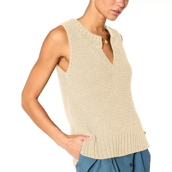 Saodimallsu Womens Sleeveless Sweater Vest Lightweight V Neck Summer Sweater Tank Tops Casual Knit Tunic Cami ShirtsOffwhite