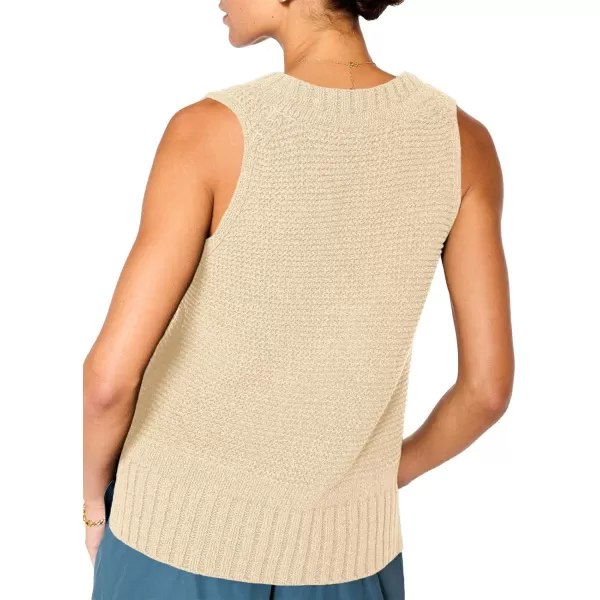 Saodimallsu Womens Sleeveless Sweater Vest Lightweight V Neck Summer Sweater Tank Tops Casual Knit Tunic Cami ShirtsOffwhite