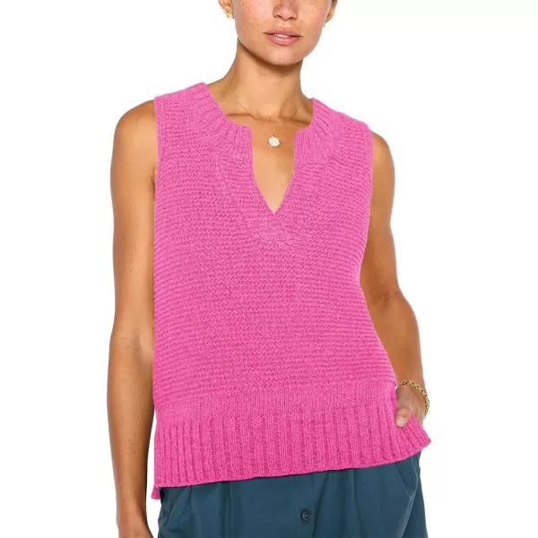 Saodimallsu Womens Sleeveless Sweater Vest Lightweight V Neck Summer Sweater Tank Tops Casual Knit Tunic Cami ShirtsPink