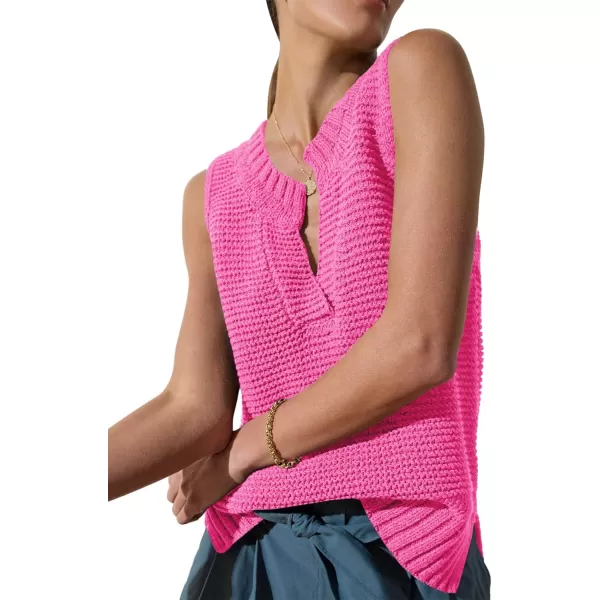 Saodimallsu Womens Sleeveless Sweater Vest Lightweight V Neck Summer Sweater Tank Tops Casual Knit Tunic Cami ShirtsPink