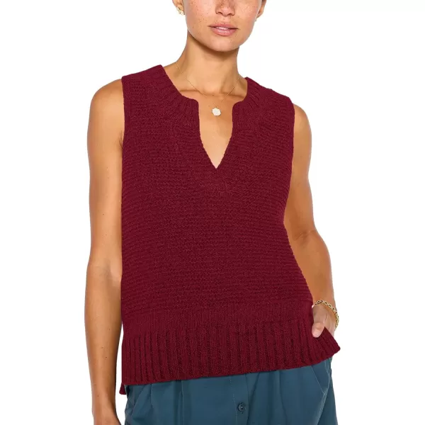 Saodimallsu Womens Sleeveless Sweater Vest Lightweight V Neck Summer Sweater Tank Tops Casual Knit Tunic Cami ShirtsRed