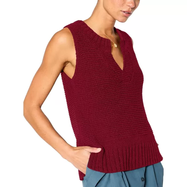 Saodimallsu Womens Sleeveless Sweater Vest Lightweight V Neck Summer Sweater Tank Tops Casual Knit Tunic Cami ShirtsRed