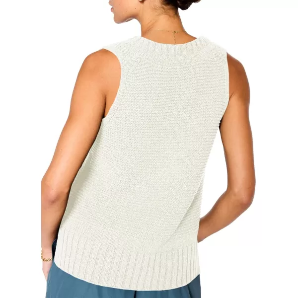 Saodimallsu Womens Sleeveless Sweater Vest Lightweight V Neck Summer Sweater Tank Tops Casual Knit Tunic Cami ShirtsWhite