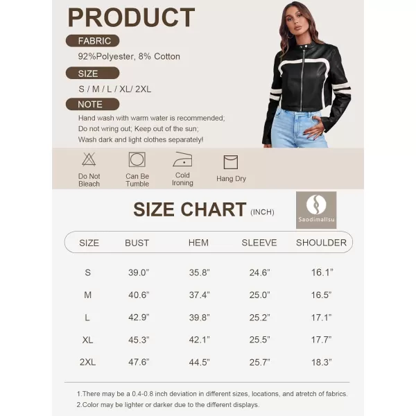 Saodimallsu Womens Faux Leather Jackets Zip Up Stand Collar Cropped Motocross PU CoatsBrown