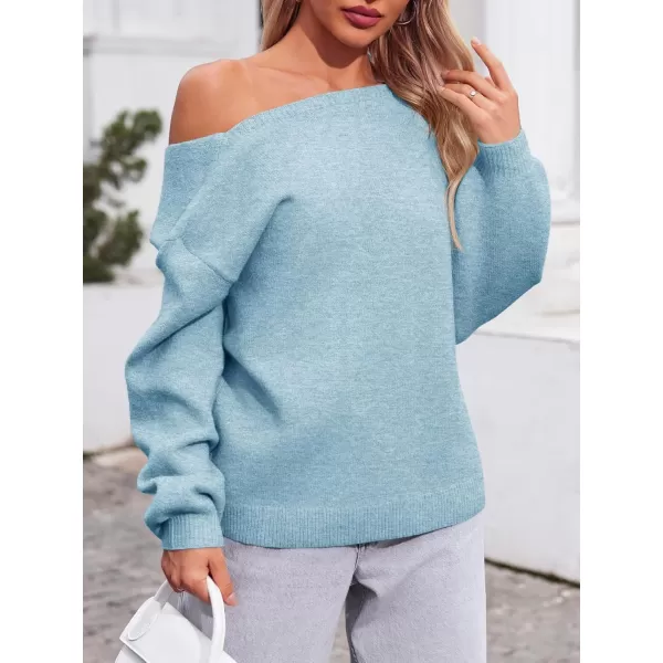 Saodimallsu Womens V Neck Long Sleeve Sweater Fall Trendy Sequin Bow Cropped Sexy Loose Knit Pullover Jumper TopsLight Blue