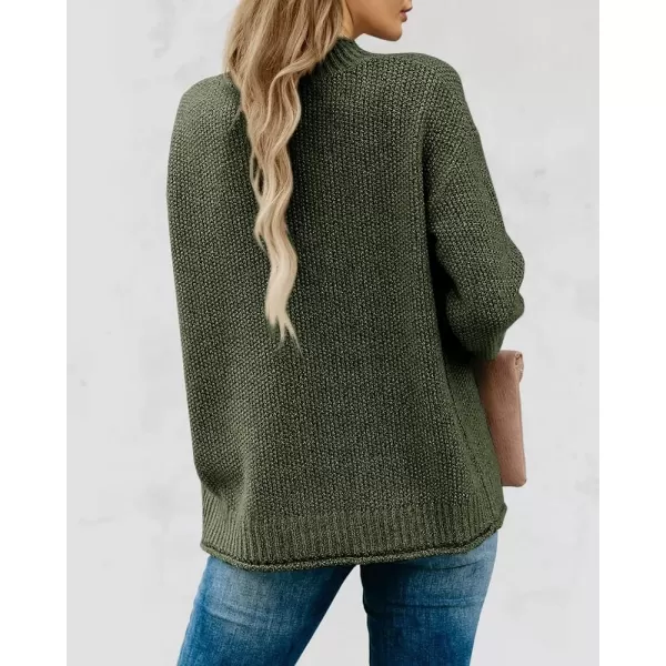 imageSaodimallsu Womens Turtleneck Oversized Sweaters Chunky Long Sleeve Loose Casual Pullover Slouchy Knit Jumper TopsArmy Green