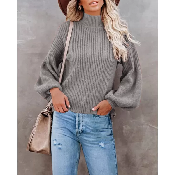 imageSaodimallsu Womens Turtleneck Oversized Sweaters Chunky Long Sleeve Loose Casual Pullover Slouchy Knit Jumper TopsZgrey