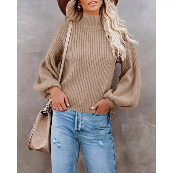 imageSaodimallsu Womens Turtleneck Oversized Sweaters Chunky Long Sleeve Loose Casual Pullover Slouchy Knit Jumper TopsZkhaki