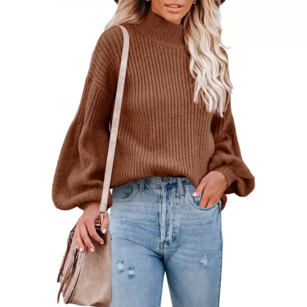 imageSaodimallsu Womens Turtleneck Oversized Sweaters Chunky Long Sleeve Loose Casual Pullover Slouchy Knit Jumper TopsZcoffee