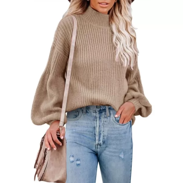 imageSaodimallsu Womens Turtleneck Oversized Sweaters Chunky Long Sleeve Loose Casual Pullover Slouchy Knit Jumper TopsZkhaki