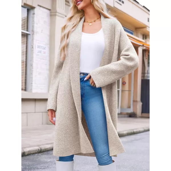 imageSaodimallsu Womens Long Cardigan Sweaters Chunky Open Front Oversized Slouchy Knit Fall Trendy Coatigan JacketsApricot