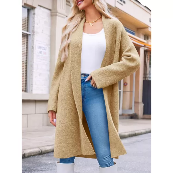 imageSaodimallsu Womens Long Cardigan Sweaters Chunky Open Front Oversized Slouchy Knit Fall Trendy Coatigan JacketsApricot Yellow