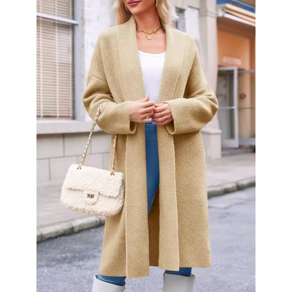 imageSaodimallsu Womens Long Cardigan Sweaters Chunky Open Front Oversized Slouchy Knit Fall Trendy Coatigan JacketsApricot Yellow