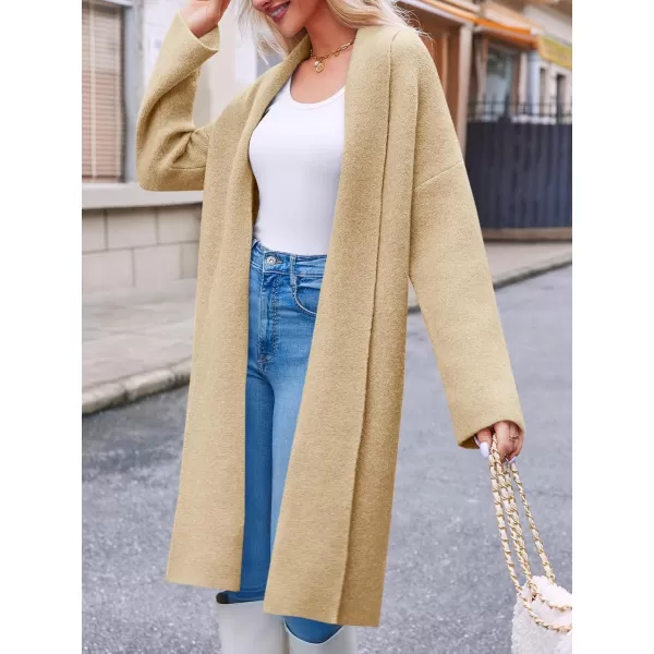 imageSaodimallsu Womens Long Cardigan Sweaters Chunky Open Front Oversized Slouchy Knit Fall Trendy Coatigan JacketsApricot Yellow