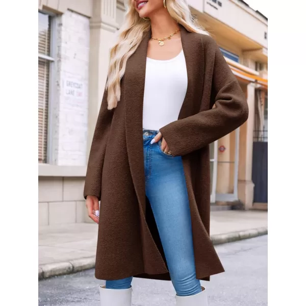 imageSaodimallsu Womens Long Cardigan Sweaters Chunky Open Front Oversized Slouchy Knit Fall Trendy Coatigan JacketsBrown