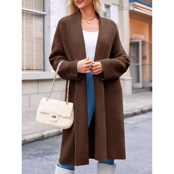 imageSaodimallsu Womens Long Cardigan Sweaters Chunky Open Front Oversized Slouchy Knit Fall Trendy Coatigan JacketsBrown