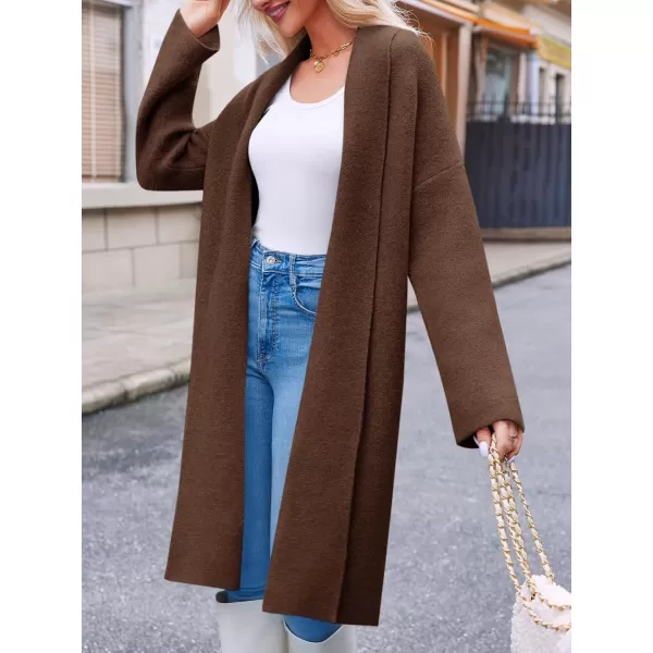 imageSaodimallsu Womens Long Cardigan Sweaters Chunky Open Front Oversized Slouchy Knit Fall Trendy Coatigan JacketsBrown