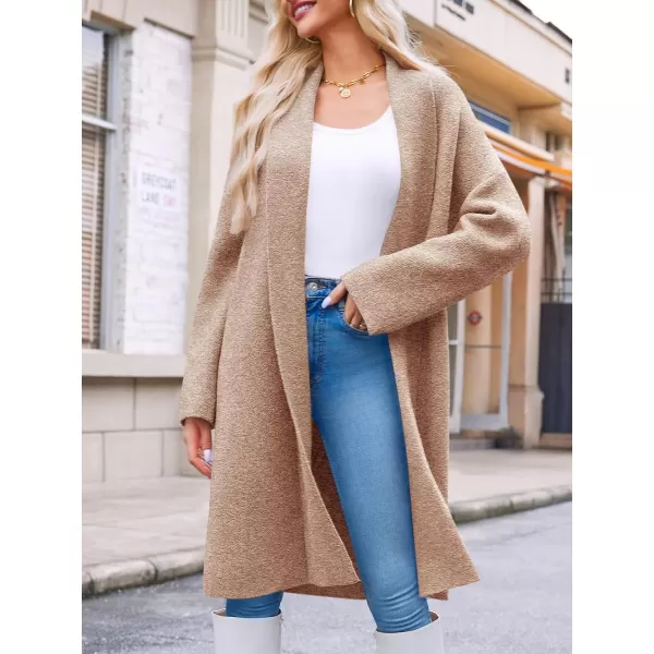 imageSaodimallsu Womens Long Cardigan Sweaters Chunky Open Front Oversized Slouchy Knit Fall Trendy Coatigan JacketsCamel