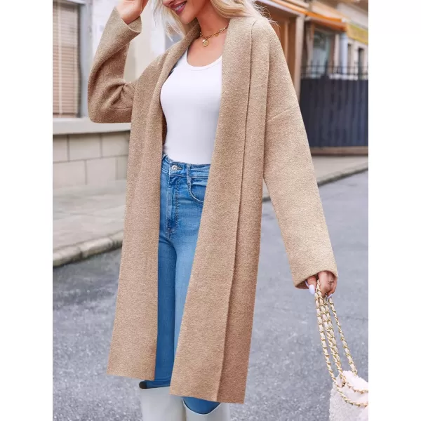 imageSaodimallsu Womens Long Cardigan Sweaters Chunky Open Front Oversized Slouchy Knit Fall Trendy Coatigan JacketsCamel