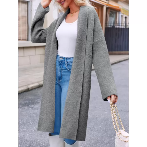 imageSaodimallsu Womens Long Cardigan Sweaters Chunky Open Front Oversized Slouchy Knit Fall Trendy Coatigan JacketsDark Grey