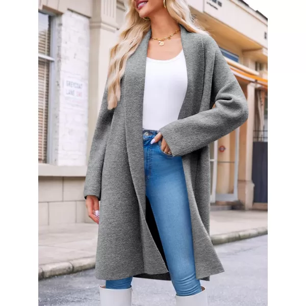 imageSaodimallsu Womens Long Cardigan Sweaters Chunky Open Front Oversized Slouchy Knit Fall Trendy Coatigan JacketsDark Grey