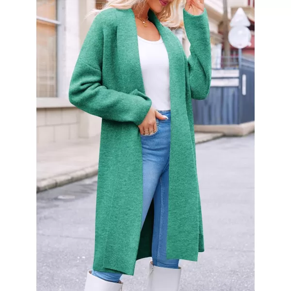 imageSaodimallsu Womens Long Cardigan Sweaters Chunky Open Front Oversized Slouchy Knit Fall Trendy Coatigan JacketsGreen