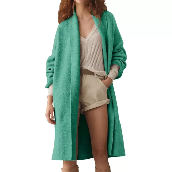 imageSaodimallsu Womens Long Cardigan Sweaters Chunky Open Front Oversized Slouchy Knit Fall Trendy Coatigan JacketsGreen