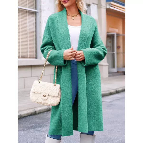 imageSaodimallsu Womens Long Cardigan Sweaters Chunky Open Front Oversized Slouchy Knit Fall Trendy Coatigan JacketsGreen