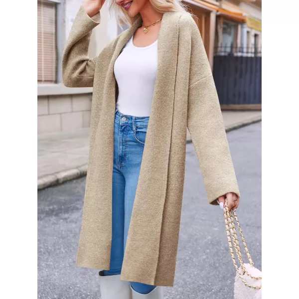 imageSaodimallsu Womens Long Cardigan Sweaters Chunky Open Front Oversized Slouchy Knit Fall Trendy Coatigan JacketsKhaki