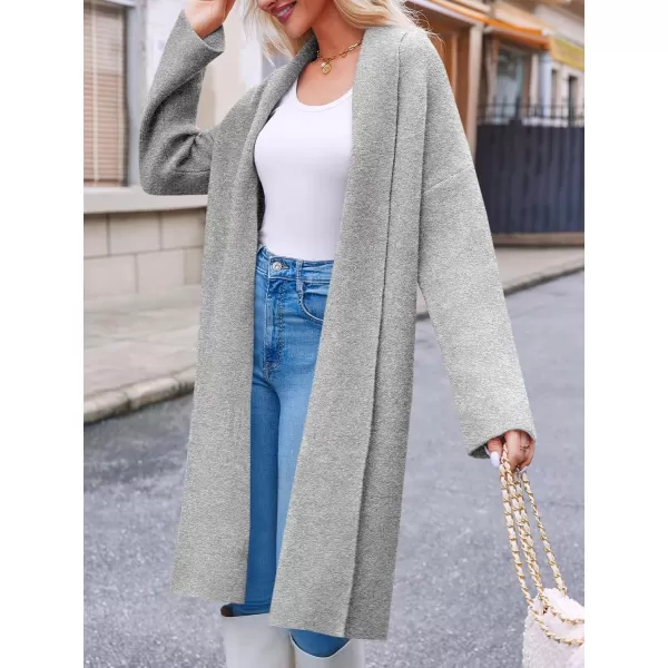 imageSaodimallsu Womens Long Cardigan Sweaters Chunky Open Front Oversized Slouchy Knit Fall Trendy Coatigan JacketsLight Grey