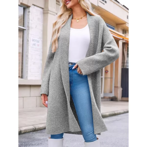 imageSaodimallsu Womens Long Cardigan Sweaters Chunky Open Front Oversized Slouchy Knit Fall Trendy Coatigan JacketsLight Grey