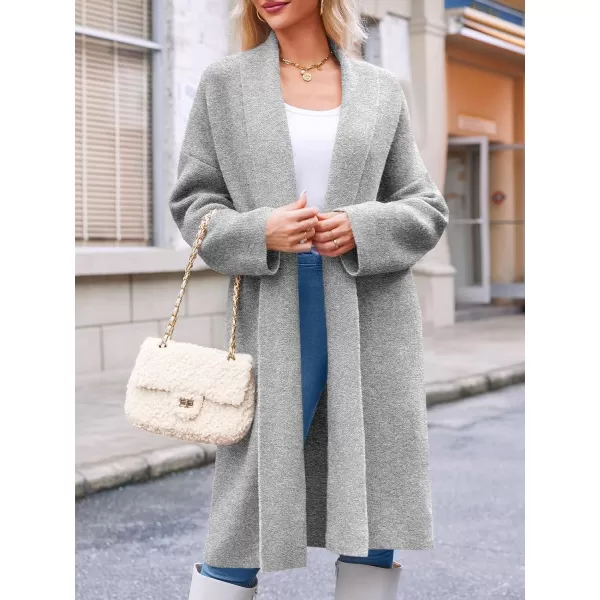 imageSaodimallsu Womens Long Cardigan Sweaters Chunky Open Front Oversized Slouchy Knit Fall Trendy Coatigan JacketsLight Grey