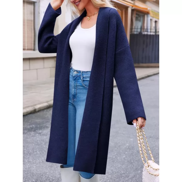 imageSaodimallsu Womens Long Cardigan Sweaters Chunky Open Front Oversized Slouchy Knit Fall Trendy Coatigan JacketsNavy Blue