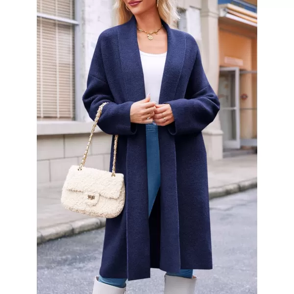 imageSaodimallsu Womens Long Cardigan Sweaters Chunky Open Front Oversized Slouchy Knit Fall Trendy Coatigan JacketsNavy Blue