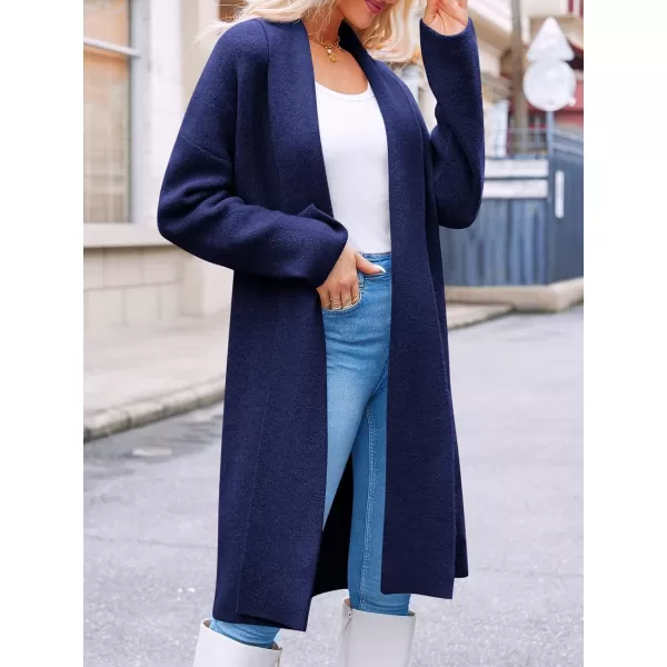 imageSaodimallsu Womens Long Cardigan Sweaters Chunky Open Front Oversized Slouchy Knit Fall Trendy Coatigan JacketsNavy Blue