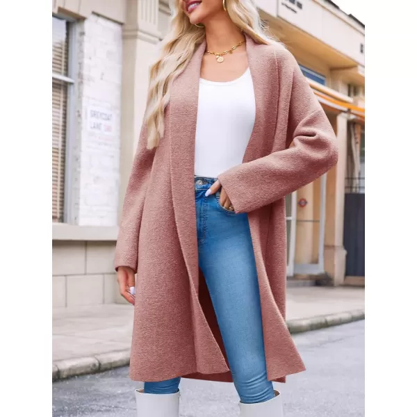 imageSaodimallsu Womens Long Cardigan Sweaters Chunky Open Front Oversized Slouchy Knit Fall Trendy Coatigan JacketsPink