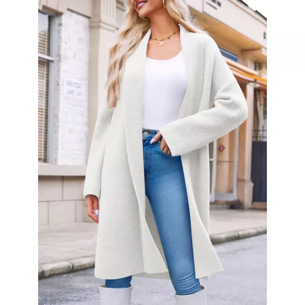 imageSaodimallsu Womens Long Cardigan Sweaters Chunky Open Front Oversized Slouchy Knit Fall Trendy Coatigan JacketsWhite