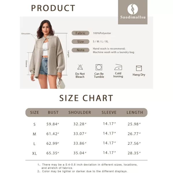 imageSaodimallsu Womens Oversized Cardigans Long Lantern Sleeve Button Down Chunky Knit Loose Fall Sweater CoatsBlack