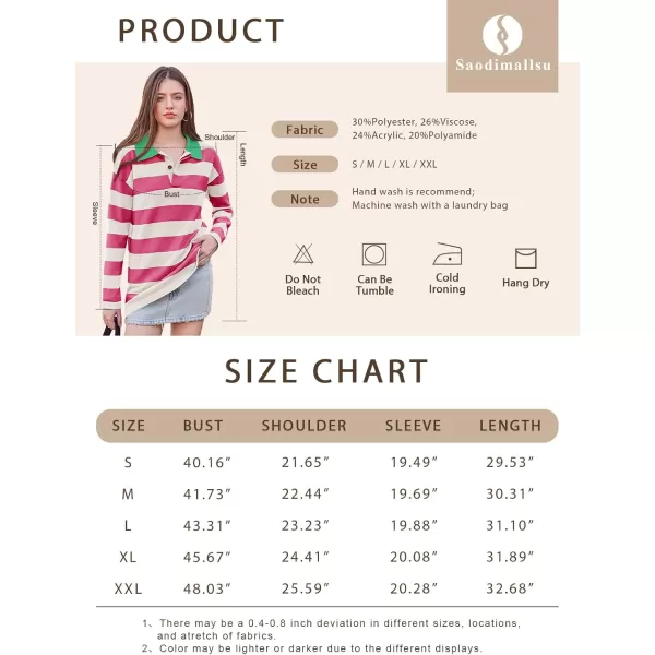 imageSaodimallsu Womens Striped Sweater Collared Color Block Long Sleeve Button Knit Tunic TopsBlack