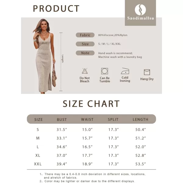 imageSaodimallsu Womens Crochet Long Dress V Neck Spaghetti Strap Backless Sleeveless Beach Vacation Dresses White Small