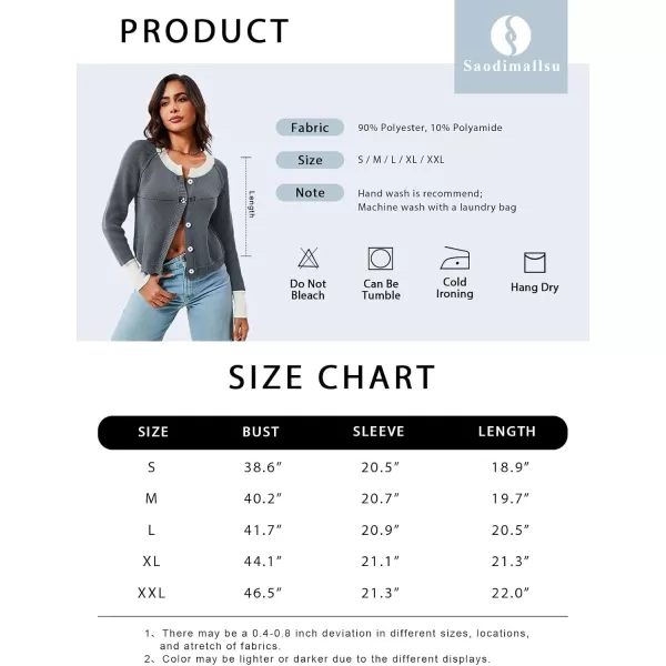 imageSaodimallsu Womens Cropped Cardigan Sweaters Button Down Open Front Long Sleeve Fall Trendy Color Block Knit CoatsApricot